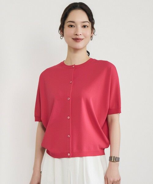 S size ONWARD(小さいサイズ) / エスサイズオンワード ニット・セーター | 【前後着用可能】クレープストレッチドルマンスリーブ ニット（ピンク）