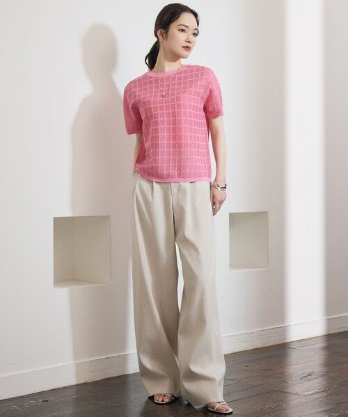 S size ONWARD(小さいサイズ) / エスサイズオンワード ニット・セーター | 【カタログ掲載・ワコールコラボ・2点SET】シアーチェックニット プルオーバー | 詳細17