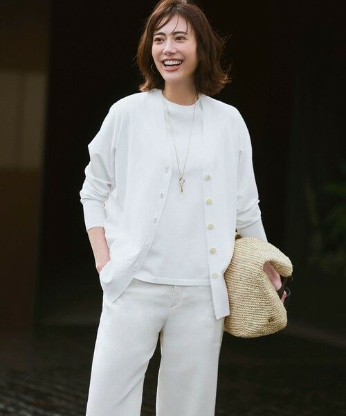 S size ONWARD(小さいサイズ) / エスサイズオンワード カーディガン・ボレロ | レーヨンポリエステルストレッチ Vネック カーディガン | 詳細1