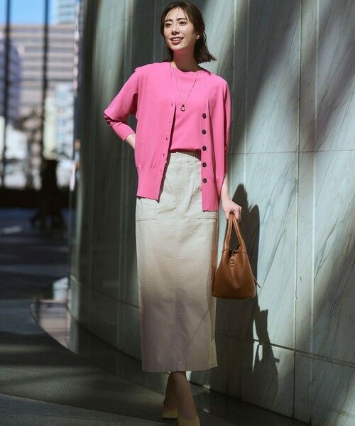 S size ONWARD(小さいサイズ) / エスサイズオンワード カーディガン・ボレロ | レーヨンポリエステルストレッチ Vネック カーディガン | 詳細7