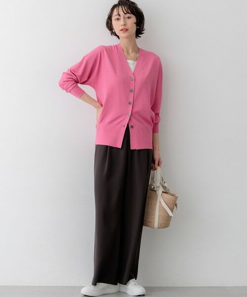 S size ONWARD(小さいサイズ) / エスサイズオンワード カーディガン・ボレロ | レーヨンポリエステルストレッチ Vネック カーディガン | 詳細10