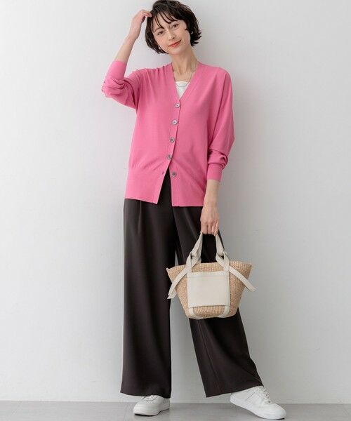S size ONWARD(小さいサイズ) / エスサイズオンワード カーディガン・ボレロ | レーヨンポリエステルストレッチ Vネック カーディガン | 詳細6