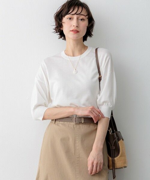 S size ONWARD(小さいサイズ) / エスサイズオンワード ニット・セーター | 【見上愛さん着用】キュプラコットン プルオーバー ニット（ホワイト系）