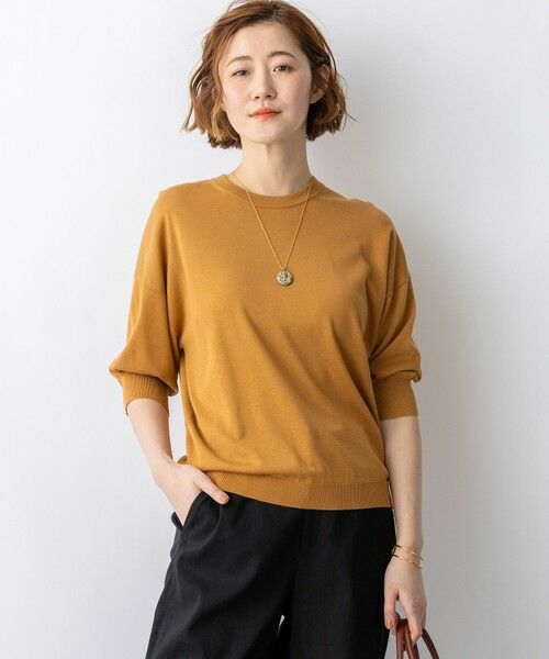 S size ONWARD(小さいサイズ) / エスサイズオンワード ニット・セーター | 【見上愛さん着用】キュプラコットン プルオーバー ニット（キャメル系）