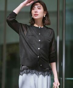 【一部先行予約/WEB&一部店舗限定カラーあり】シャイニーシアー フラップポケット カーディガン