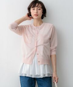 S size ONWARD(小さいサイズ) / エスサイズオンワード カーディガン・ボレロ | 【WEB&一部店舗限定カラーあり】シャイニーシアー フラップポケット カーディガン