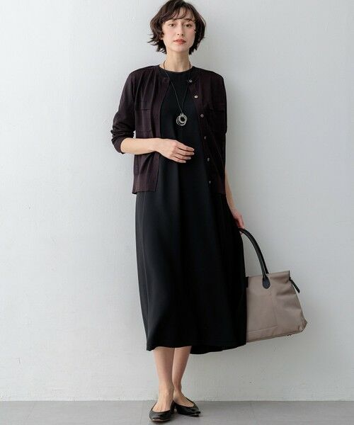 S size ONWARD(小さいサイズ) / エスサイズオンワード カーディガン・ボレロ | 【一部先行予約/WEB&一部店舗限定カラーあり】シャイニーシアー フラップポケット カーディガン | 詳細4