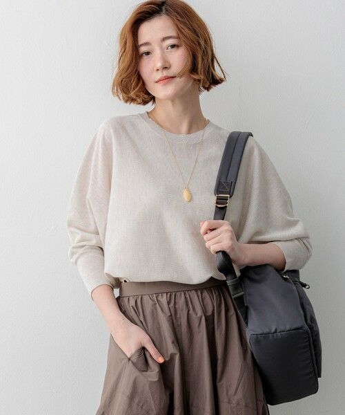 S size ONWARD(小さいサイズ) / エスサイズオンワード ニット・セーター | 【一部先行予約】シャイニーシアー ドルマン ニット（アイボリー系）