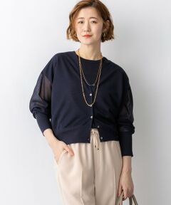 S size ONWARD(小さいサイズ) / エスサイズオンワード カーディガン・ボレロ | 【WEB&一部店舗限定カラーあり】シャイニーシアー ドルマンスリーブ カーディガン