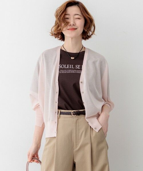 S size ONWARD(小さいサイズ) / エスサイズオンワード カーディガン・ボレロ | 【WEB&一部店舗限定カラーあり】シャイニーシアー ドルマンスリーブ カーディガン（ピンク系）