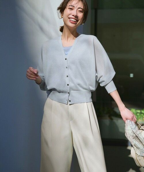 S size ONWARD(小さいサイズ) / エスサイズオンワード カーディガン・ボレロ | 【WEB&一部店舗限定カラーあり】シャイニーシアー ドルマンスリーブ カーディガン | 詳細19