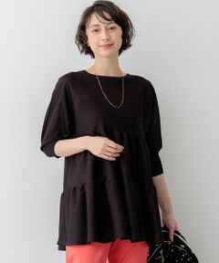 S size ONWARD(小さいサイズ) / エスサイズオンワード ニット・セーター | シャイニーシアーニット ティアード チュニック