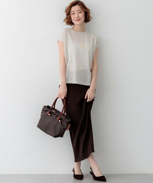 S size ONWARD(小さいサイズ) / エスサイズオンワード ニット・セーター | シャイニーシアー ノースリーブ ニット | 詳細7