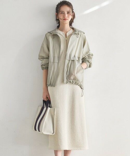 S size ONWARD(小さいサイズ) / エスサイズオンワード ロング・マキシ丈ワンピース | 【SLOW/一部店舗限定】ハイゲージテリー ハーフジップ ワンピース（アイボリー系）