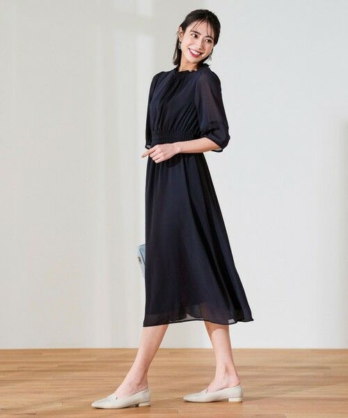S size ONWARD(小さいサイズ) / エスサイズオンワード ロング・マキシ丈ワンピース | シアーシャーリング ワンピース | 詳細11