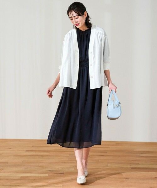 S size ONWARD(小さいサイズ) / エスサイズオンワード ロング・マキシ丈ワンピース | シアーシャーリング ワンピース | 詳細12