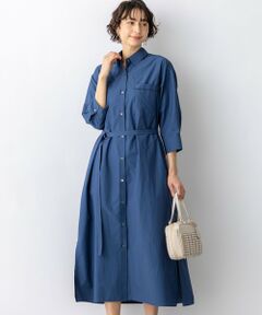 S size ONWARD(小さいサイズ) / エスサイズオンワード ミニ丈・ひざ丈ワンピース | 【一部予約】ナイロンコットンタフタ シャツワンピース