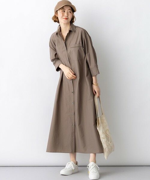S size ONWARD(小さいサイズ) / エスサイズオンワード ミニ丈・ひざ丈ワンピース | ナイロンコットンタフタ シャツワンピース | 詳細6