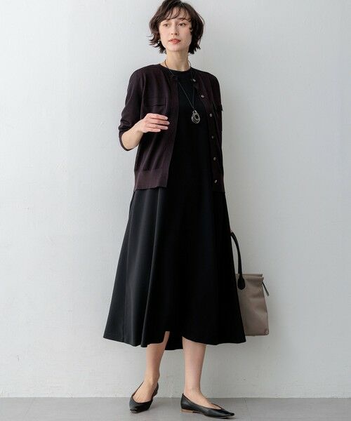 S size ONWARD(小さいサイズ) / エスサイズオンワード ロング・マキシ丈ワンピース | ストレッチジョーゼット フレアワンピース | 詳細3