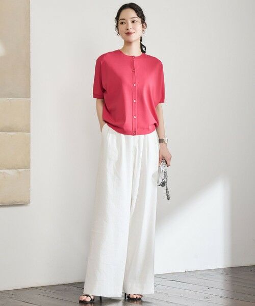 S size ONWARD(小さいサイズ) / エスサイズオンワード その他パンツ | 【SHIHOさん着用・セットアップ対応】リネンストレッチワイド パンツ | 詳細7