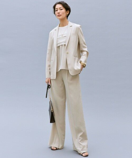S size ONWARD(小さいサイズ) / エスサイズオンワード その他パンツ | 【カタログ掲載・セットアップ対応・セレモニー・ハレの日・通勤】テクスチャードスーツストレートワイド パンツ | 詳細2