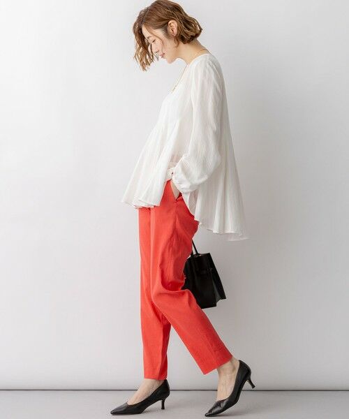 S size ONWARD(小さいサイズ) / エスサイズオンワード その他パンツ | 【CanCam掲載】リネンレーヨンストレッチ テーパード パンツ | 詳細3