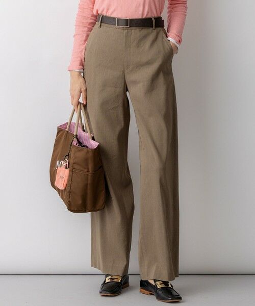 S size ONWARD(小さいサイズ) / エスサイズオンワード その他パンツ | リネンレーヨンストレッチ ワイドパンツ（モカ系）