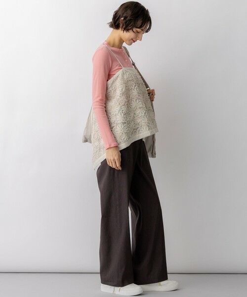 S size ONWARD(小さいサイズ) / エスサイズオンワード その他パンツ | リネンレーヨンストレッチ ワイドパンツ | 詳細21