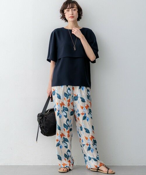 S size ONWARD(小さいサイズ) / エスサイズオンワード その他パンツ | 【先行予約】カラーリリープリント ワイド パンツ | 詳細5