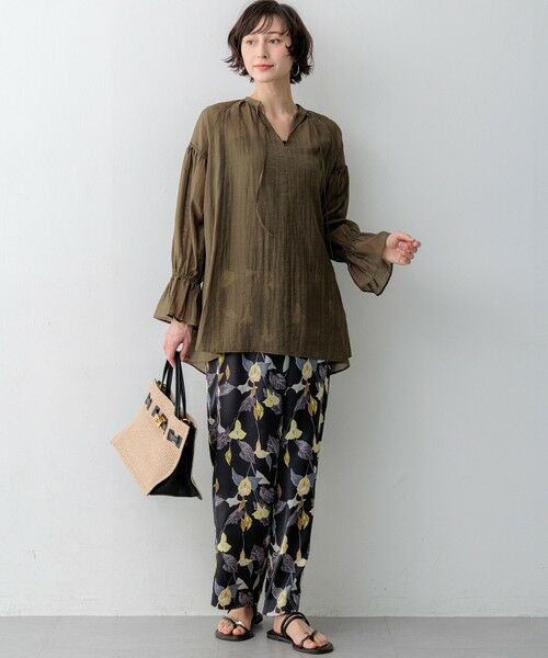 S size ONWARD(小さいサイズ) / エスサイズオンワード その他パンツ | 【先行予約】カラーリリープリント ワイド パンツ | 詳細14