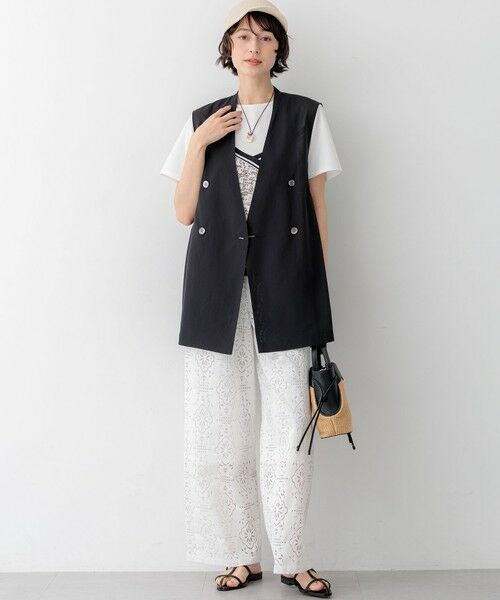 S size ONWARD(小さいサイズ) / エスサイズオンワード その他パンツ | 【見上愛さん着用】ラッセルオーナメントレース ワイド パンツ | 詳細5