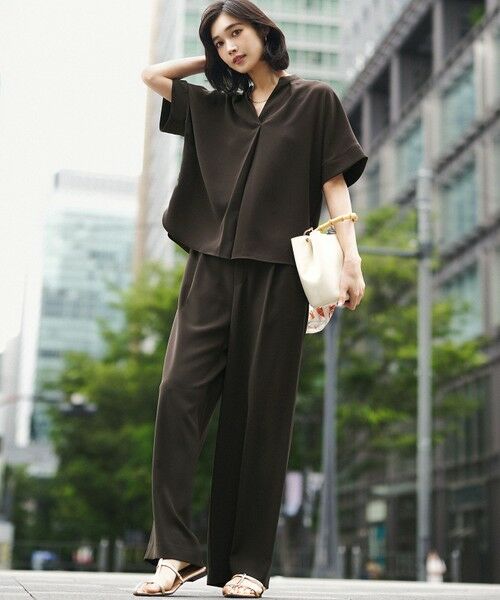 S size ONWARD(小さいサイズ) / エスサイズオンワード その他パンツ | 【WEB&一部店舗限定】ストレッチジョーゼット ワイドパンツ | 詳細26