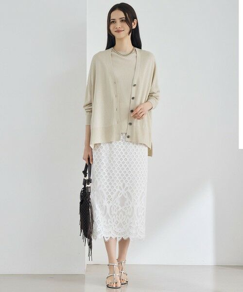 S size ONWARD(小さいサイズ) / エスサイズオンワード ミニ・ひざ丈スカート | 【SHIHOさん着用・こだわり素材】パネルレース スカート | 詳細3