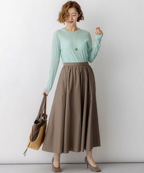 S size ONWARD(小さいサイズ) / エスサイズオンワード ミニ・ひざ丈スカート | 【先行予約】ナイロンコットンタフタ フレアスカート | 詳細3