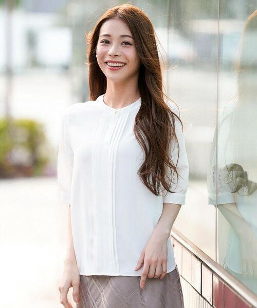 S size ONWARD(小さいサイズ) / エスサイズオンワード シャツ・ブラウス | バンドカラーフロントタック ブラウス | 詳細11