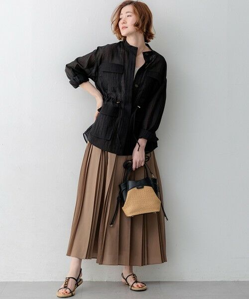 S size ONWARD(小さいサイズ) / エスサイズオンワード シャツ・ブラウス | 【見上愛さん着用】リネンミックスシアースラブ ミリタリージャケット | 詳細3