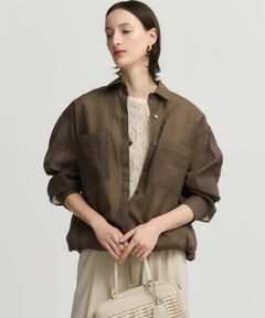 S size ONWARD(小さいサイズ) / エスサイズオンワード シャツ・ブラウス | 【見上愛さん着用】ナイロンコットンシアーボイル ドロストシャツ