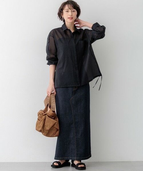 S size ONWARD(小さいサイズ) / エスサイズオンワード シャツ・ブラウス | 【見上愛さん着用】ナイロンコットンシアーボイル ドロストシャツ | 詳細24