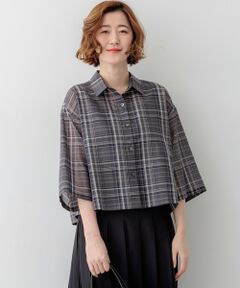 S size ONWARD(小さいサイズ) / エスサイズオンワード シャツ・ブラウス | 【見上愛さん着用】ハイツイストシアーチェック クロップド シャツ