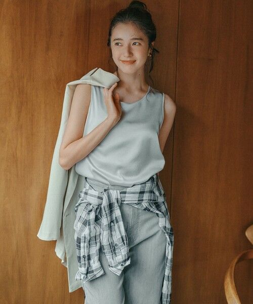 S size ONWARD(小さいサイズ) / エスサイズオンワード シャツ・ブラウス | 【見上愛さん着用】LIBECOリネン チェック シャツ | 詳細7