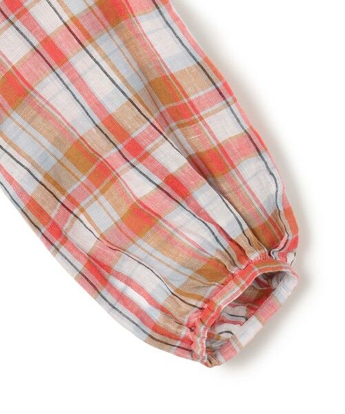 S size ONWARD(小さいサイズ) / エスサイズオンワード シャツ・ブラウス | LIBECOリネン チェック ボリュームスリーブ ブラウス | 詳細7