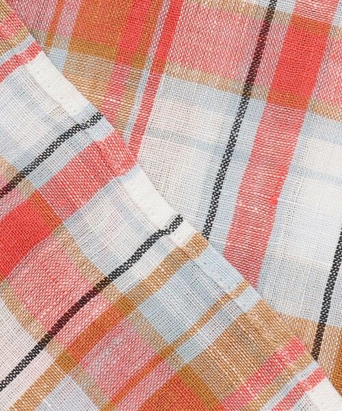 S size ONWARD(小さいサイズ) / エスサイズオンワード シャツ・ブラウス | LIBECOリネン チェック ボリュームスリーブ ブラウス | 詳細10