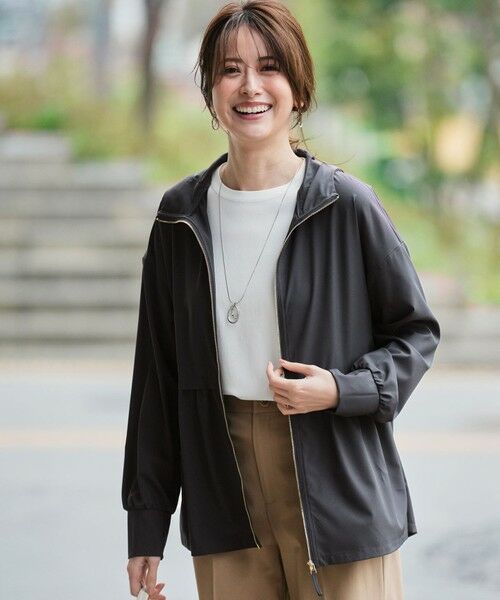 S size ONWARD(小さいサイズ) / エスサイズオンワード パーカー | ラッシュガード ジップアップフーディー（チャコール）