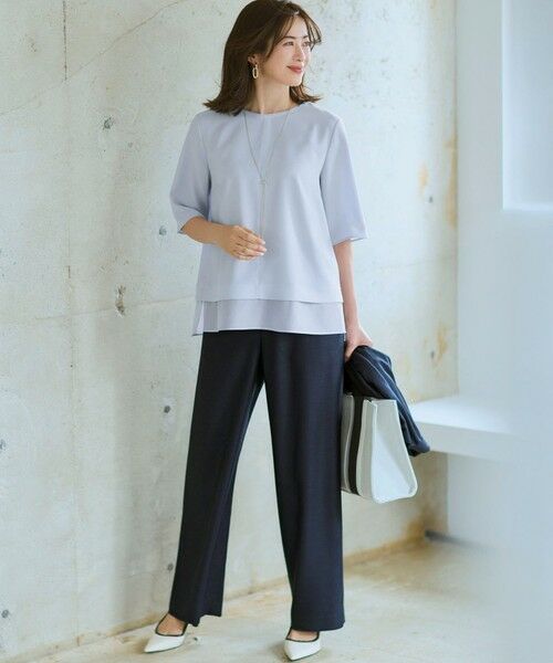 S size ONWARD(小さいサイズ) / エスサイズオンワード その他アウター | リネンライクグロッシー ハーフスリーブ ダブル ジャケット | 詳細14