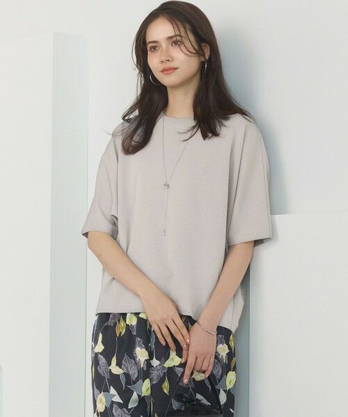 S size ONWARD(小さいサイズ) / エスサイズオンワード カットソー | 【SLOW/一部店舗限定】ライトダンボール ドルマンスリーブ カットソー（ライトグレー）