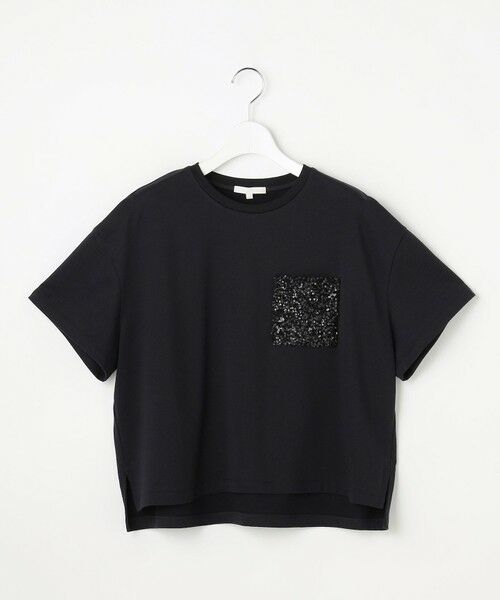 S size ONWARD(小さいサイズ) / エスサイズオンワード カットソー | スパングルポケットＴシャツ（ブラック）