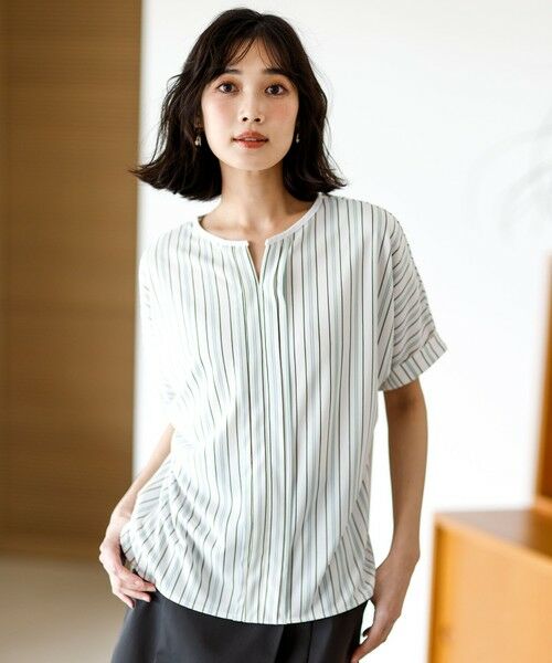 S size ONWARD(小さいサイズ) / エスサイズオンワード カットソー | ジョーゼットフロントタック プルオーバー | 詳細8