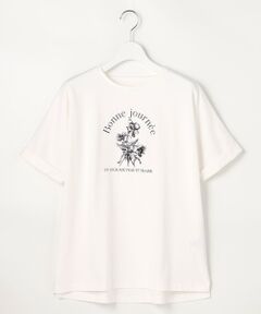 S size ONWARD(小さいサイズ) / エスサイズオンワード カットソー | フラワープリント ロゴＴシャツ