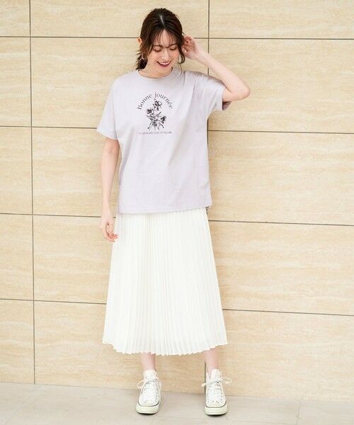 S size ONWARD(小さいサイズ) / エスサイズオンワード カットソー | フラワープリント ロゴＴシャツ | 詳細2