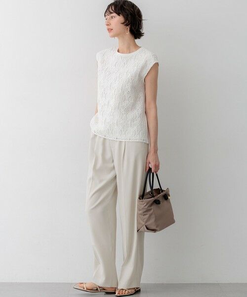 S size ONWARD(小さいサイズ) / エスサイズオンワード カットソー | 【先行予約】コードエンブロイダリージャージー フレンチスリーブ カットソー | 詳細2